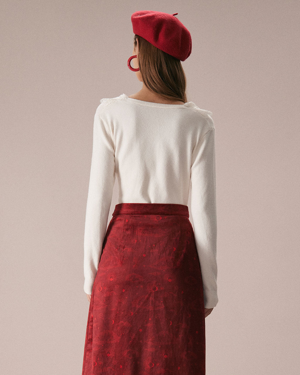 Πλεκτή Ζακέτα Με Δαντελένιο Γιακά