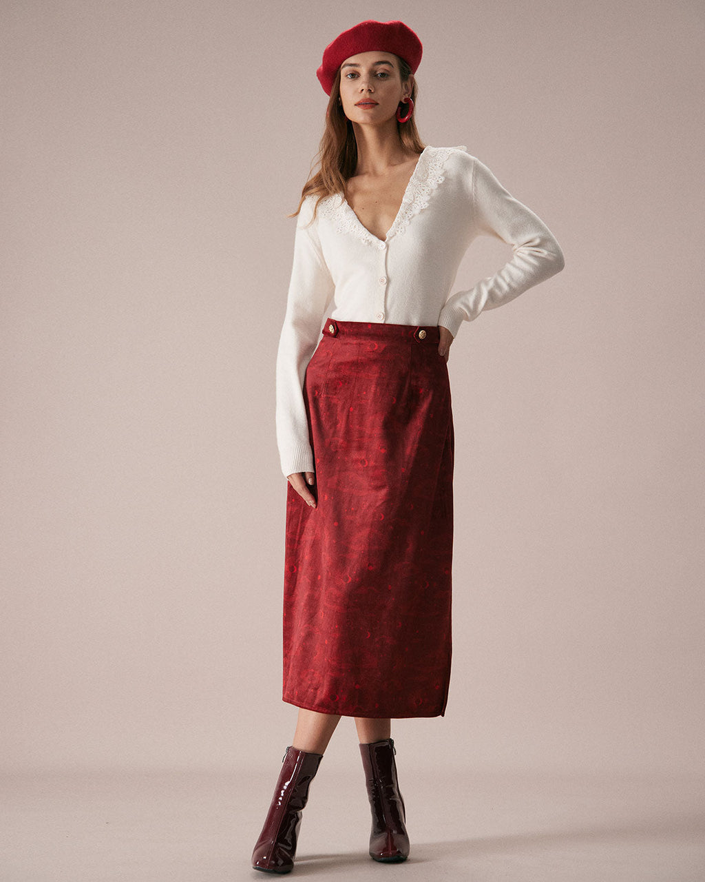 Πλεκτή Ζακέτα Με Δαντελένιο Γιακά