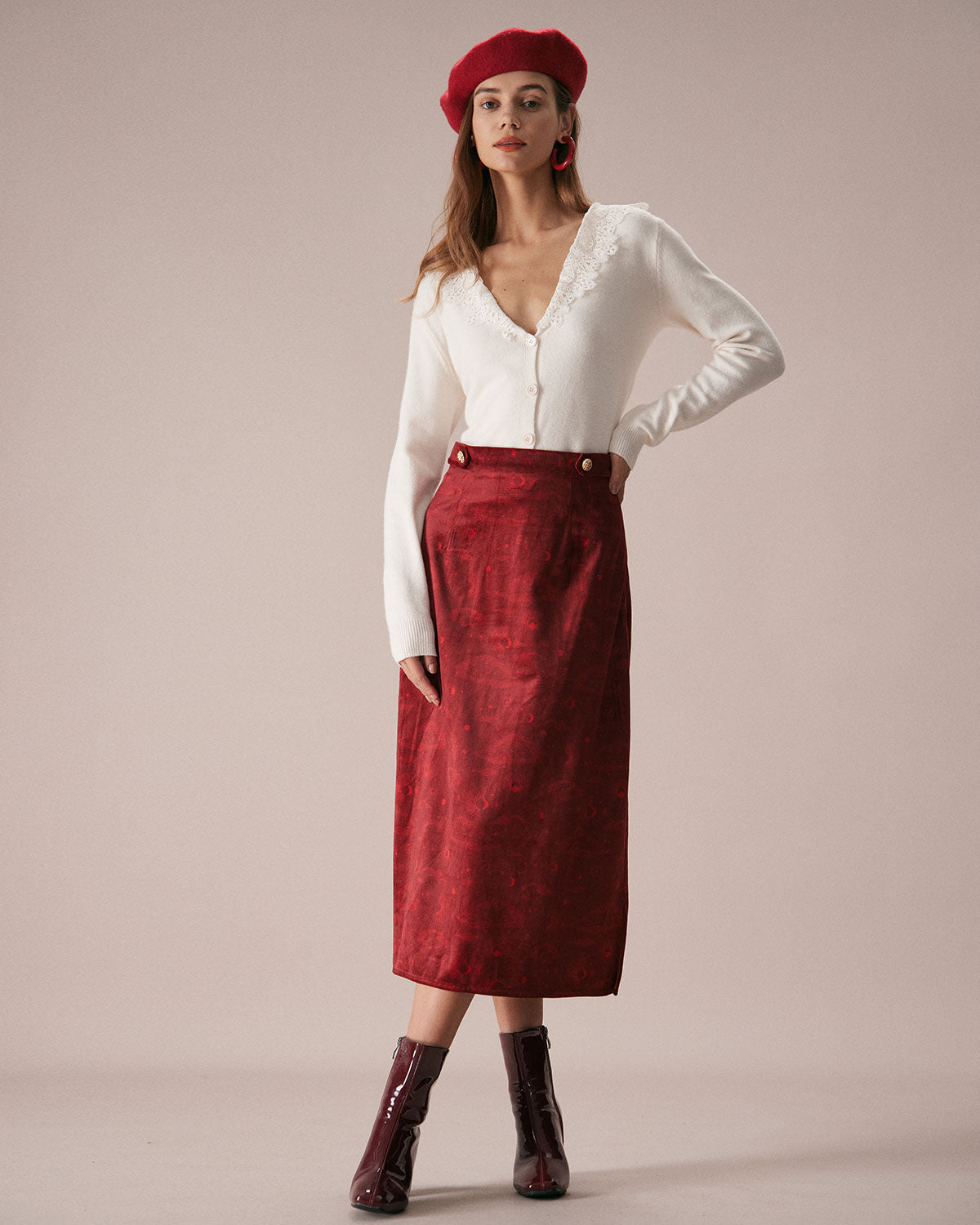 Πλεκτή Ζακέτα Με Δαντελένιο Γιακά