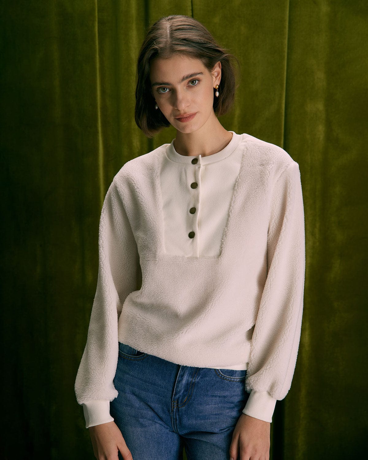 Μπεζ Φούτερ Με Αρκουδάκι Και Patchwork