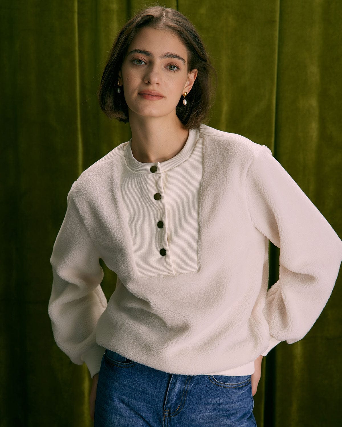 Μπεζ Φούτερ Με Αρκουδάκι Και Patchwork