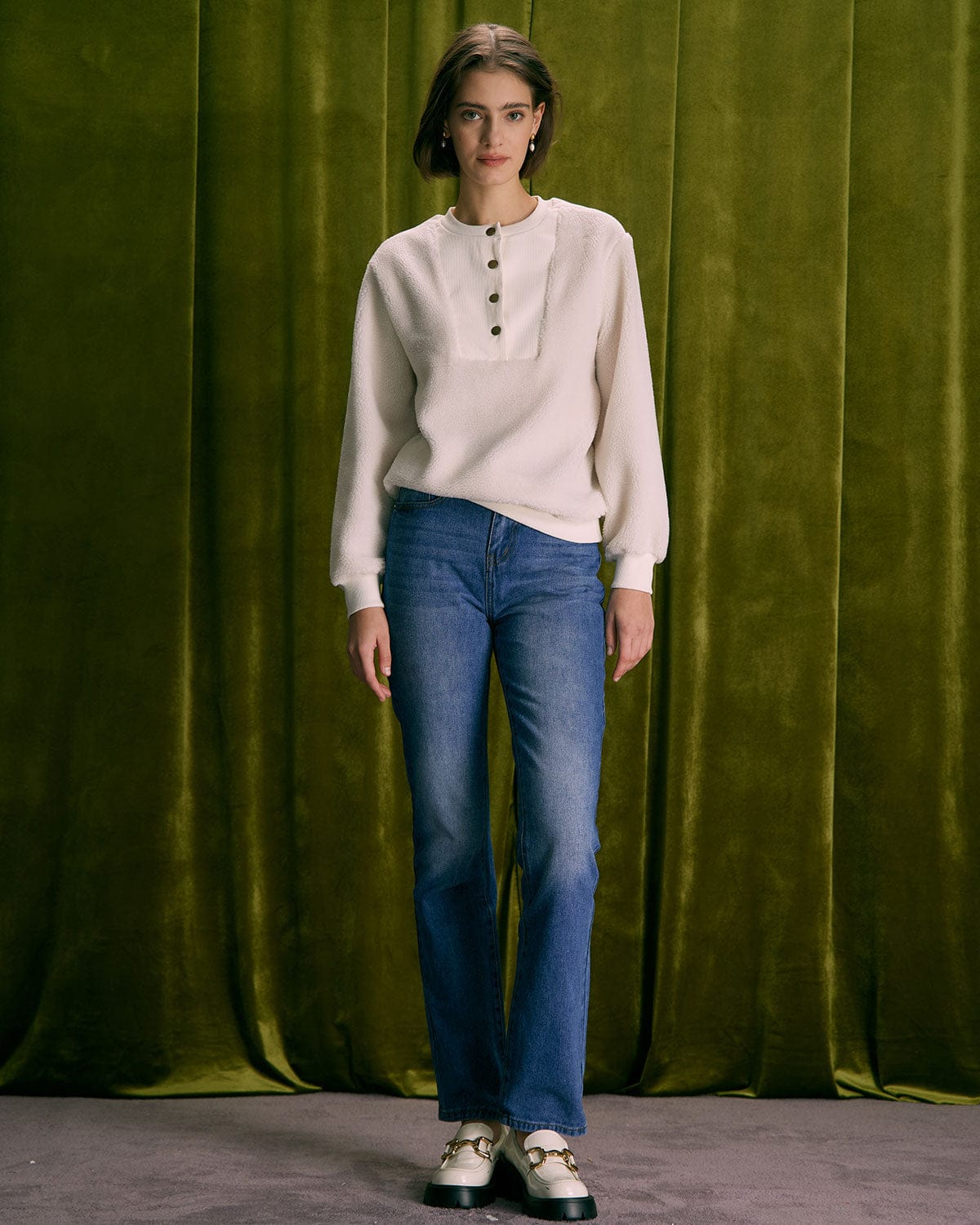 Μπεζ Φούτερ Με Αρκουδάκι Και Patchwork