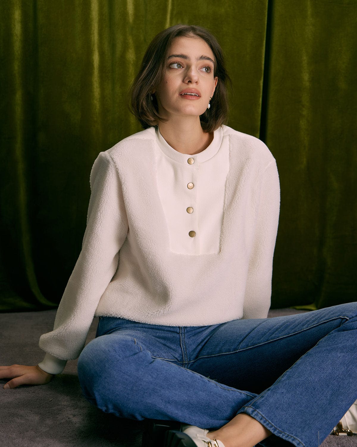 Μπεζ Φούτερ Με Αρκουδάκι Και Patchwork