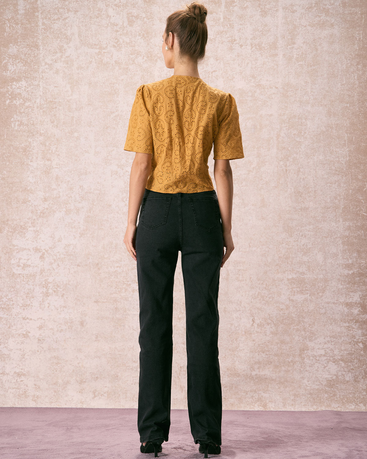 Μαύρο Τζιν Με Ψηλή Μέση Και Ίσια Γραμμή