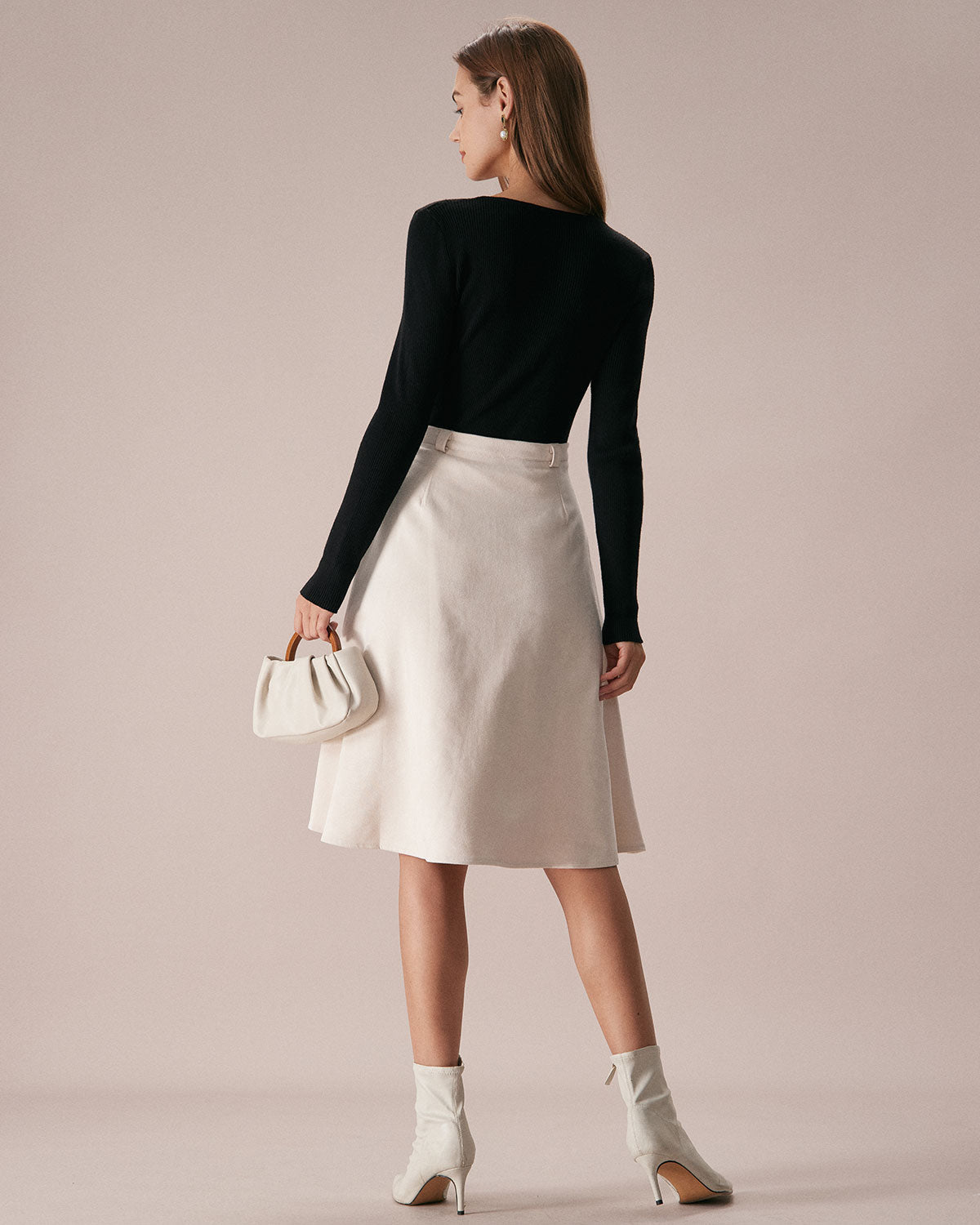 Μαύρο Πλεκτό Τοπ Με Γιακά Και Φιόγκο Μπροστά