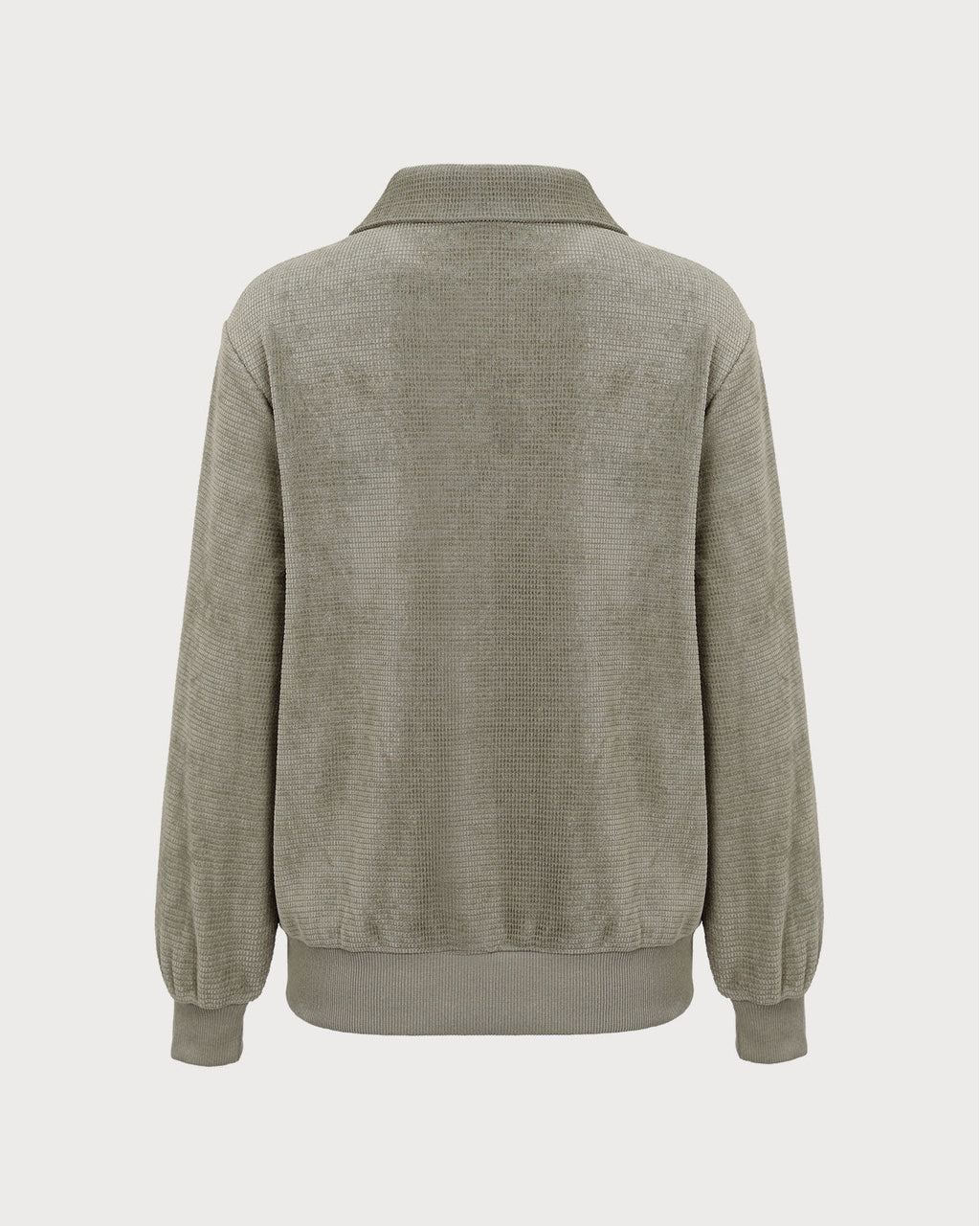 Πράσινο Φούτερ Με Φερμουάρ Και Ανοιχτούς Ώμους