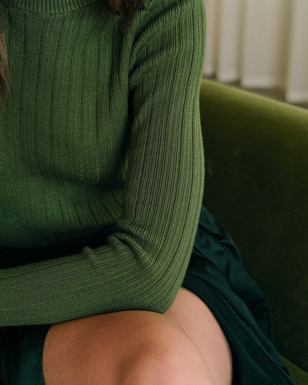 Πλεκτό Πουλόβερ Με Στρογγυλή Λαιμόκοψη Και Ριμπ Ύφανση