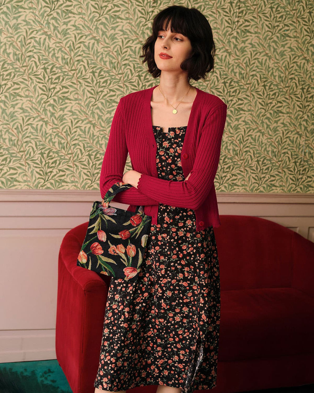 Απλή Ζακέτα Με Ριμπ Ντεκολτέ Και V Λαιμόκοψη