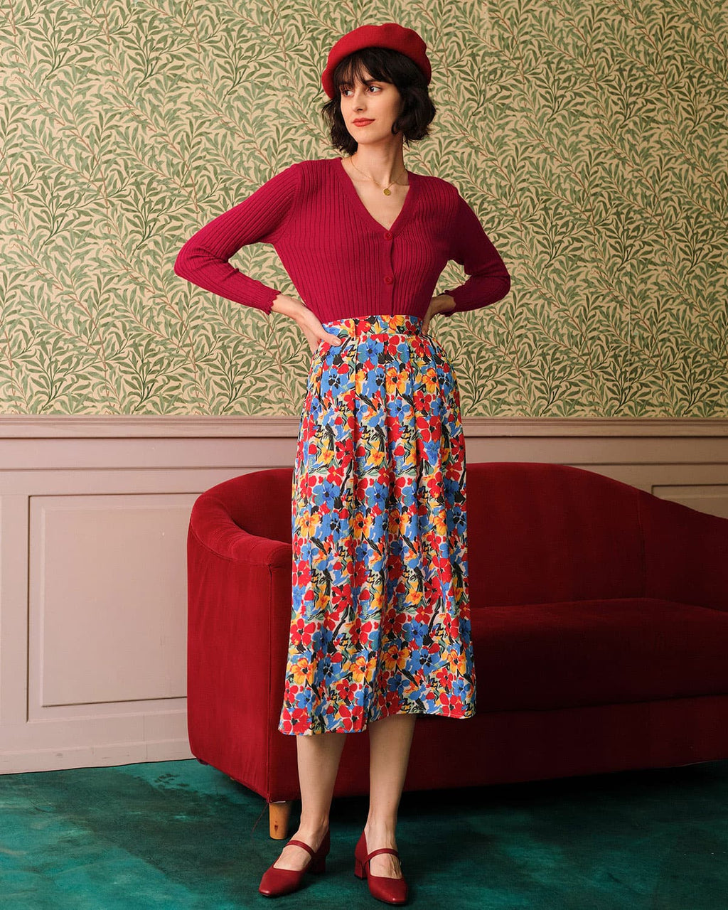 Απλή Ζακέτα Με Ριμπ Ντεκολτέ Και V Λαιμόκοψη