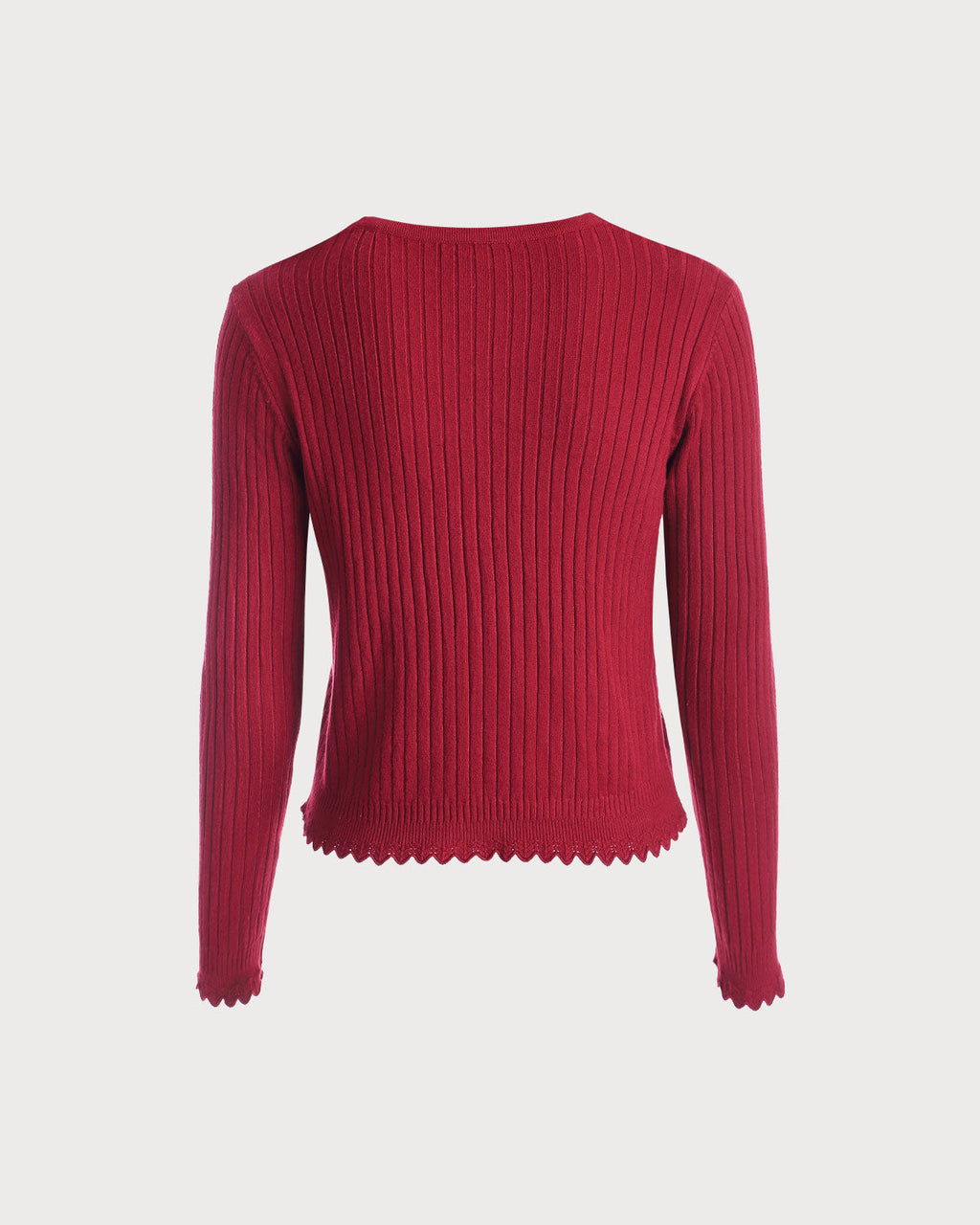 Απλή Ζακέτα Με Ριμπ Ντεκολτέ Και V Λαιμόκοψη