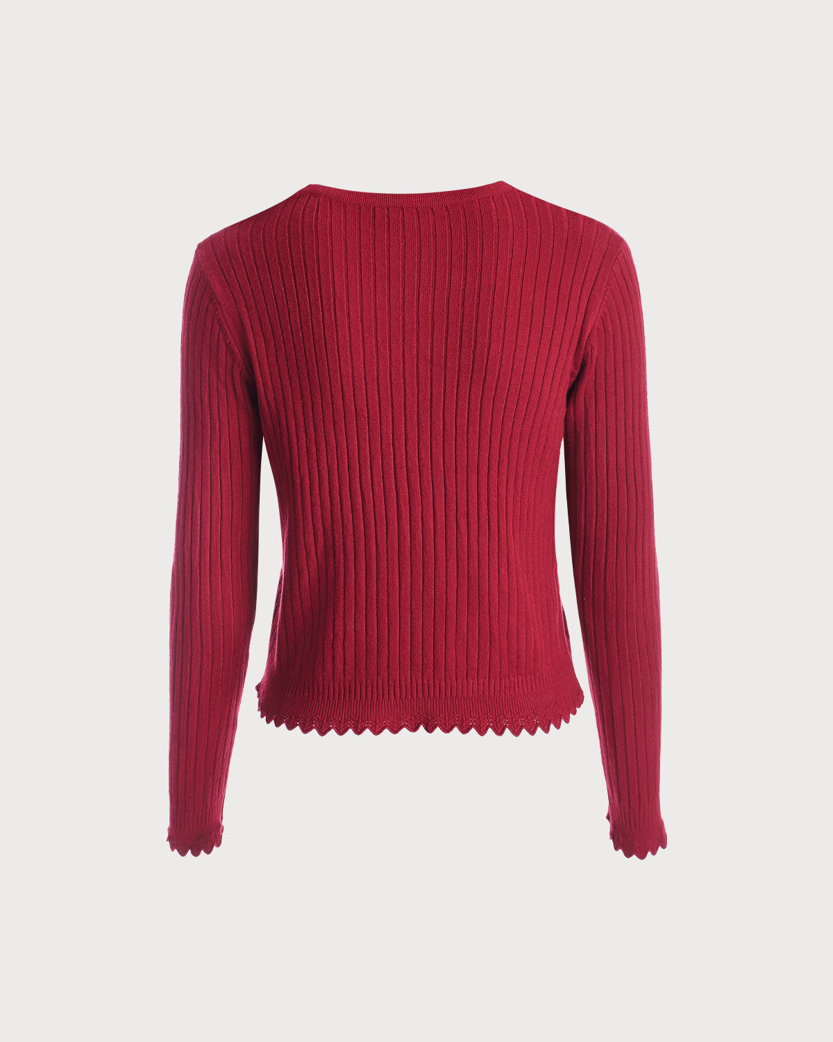 Απλή Ζακέτα Με Ριμπ Ντεκολτέ Και V Λαιμόκοψη