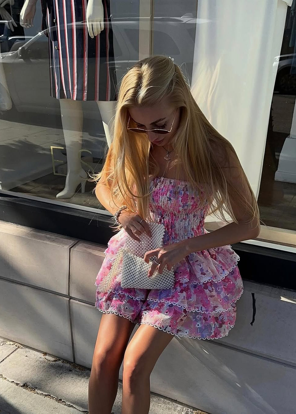 Φόρεμα Imara Με Στράπλες Φλοράλ