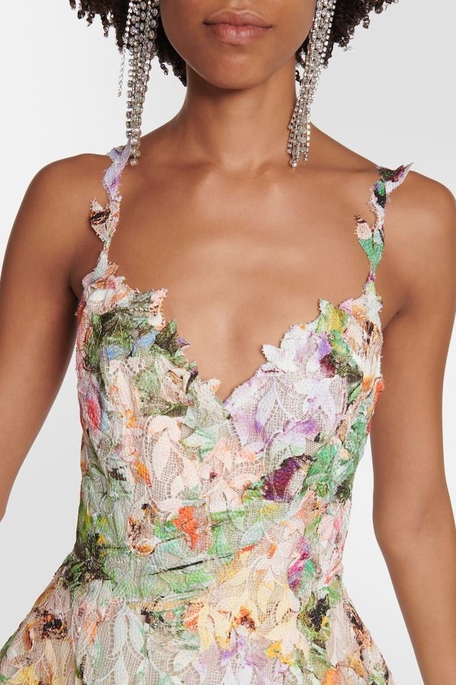 Μωβ Φόρεμα Μίντι Με Κέντημα Και Λουλούδια Από Δαντέλα