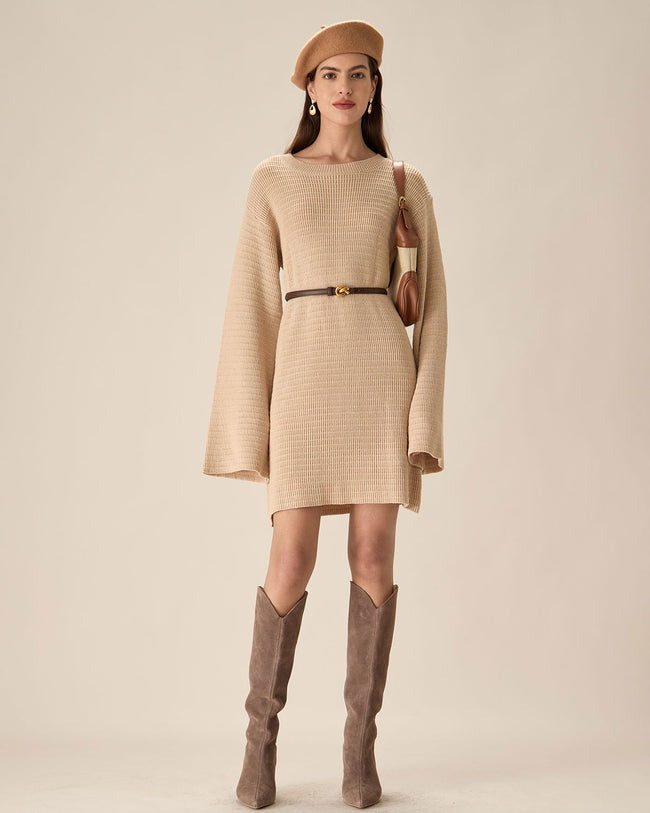 Μίνι Φόρεμα Με Μακριά Μανίκια Και Λάστιχο