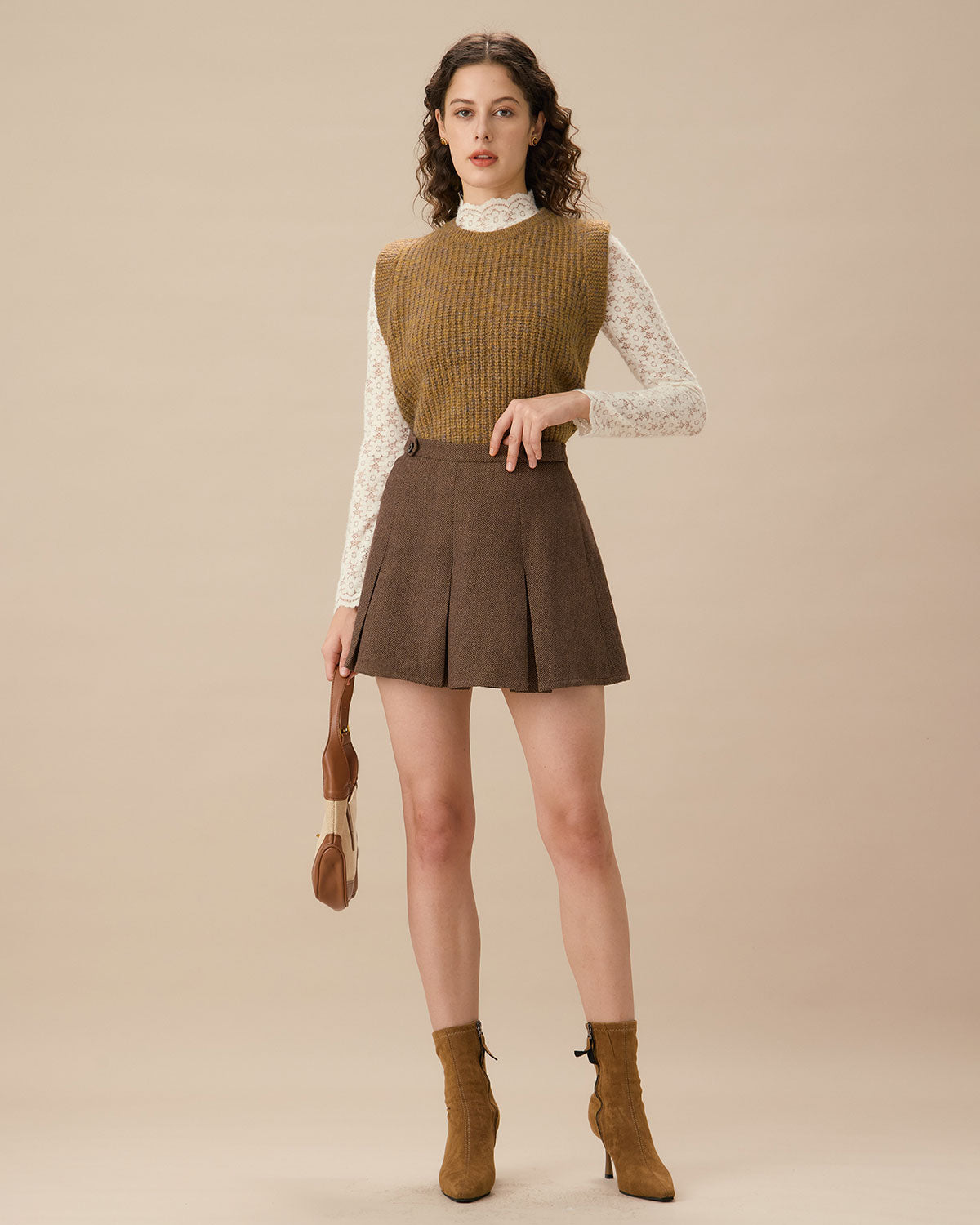 Πλεκτό Γιλέκο Με Στρογγυλή Λαιμόκοψη