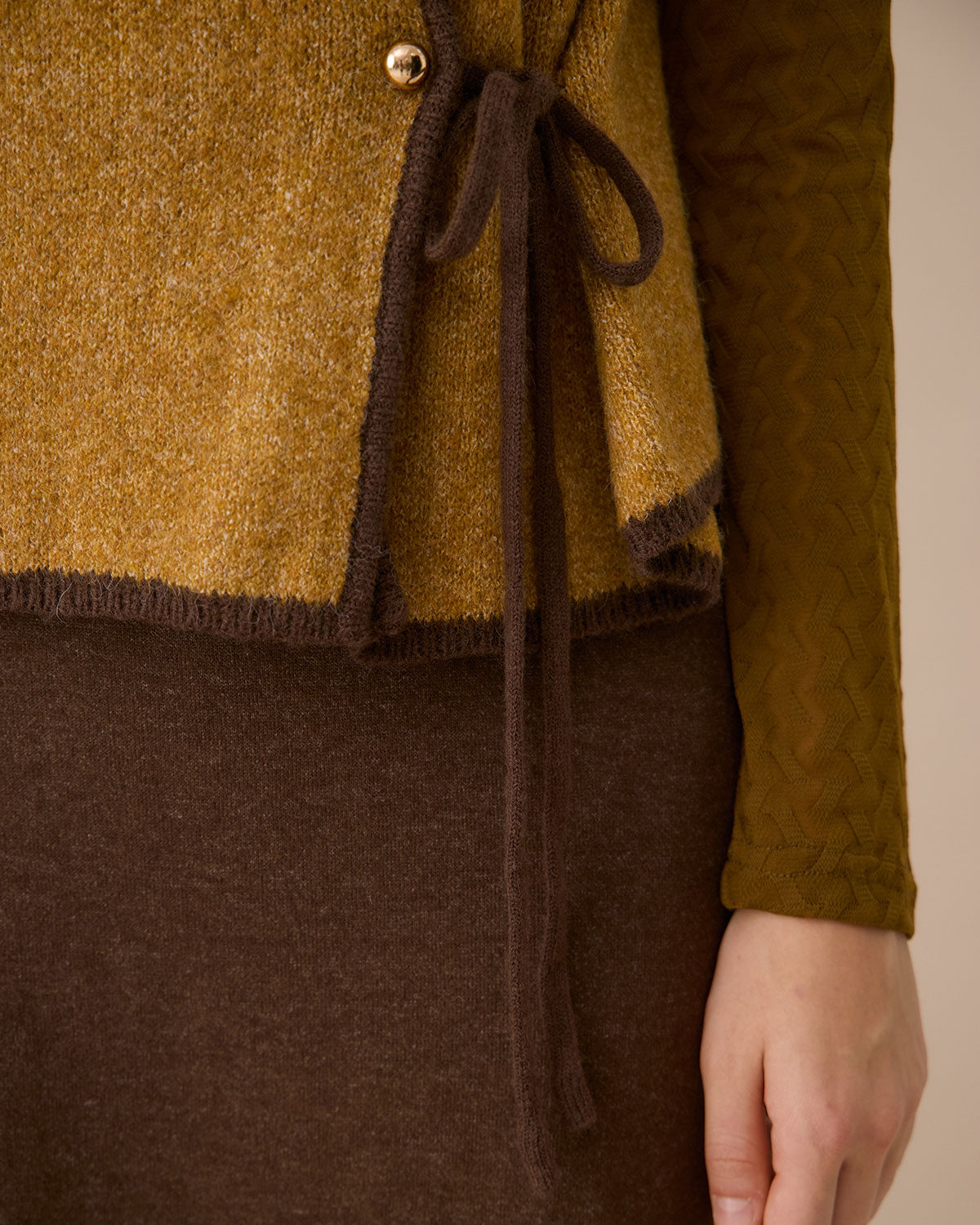 Γιλέκο Με Ένα Κουμπί Και Στρογγυλή Λαιμόκοψη Ginger