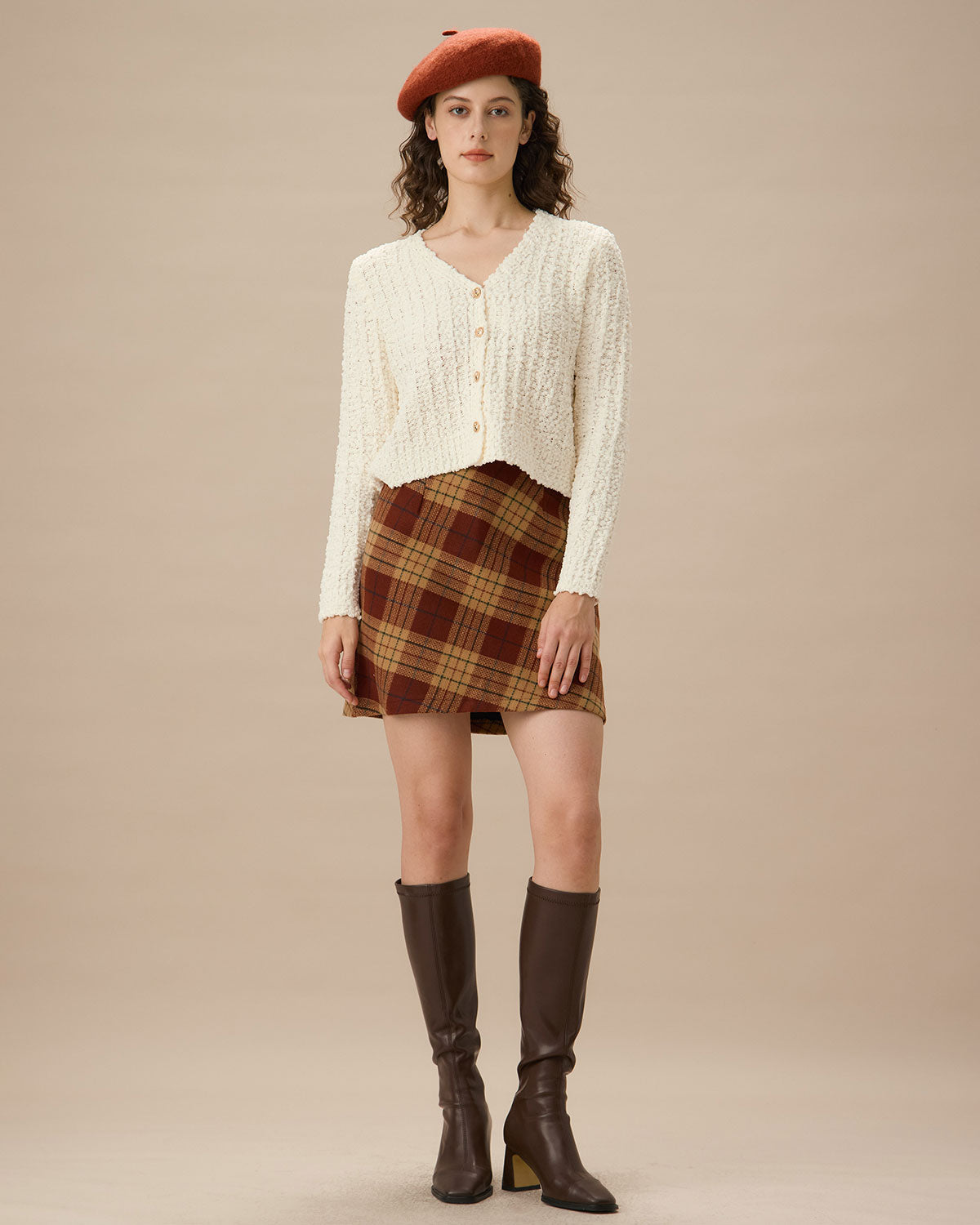 Λευκό Ζακέτα Με V Λαιμόκοψη Και Μονόπετο