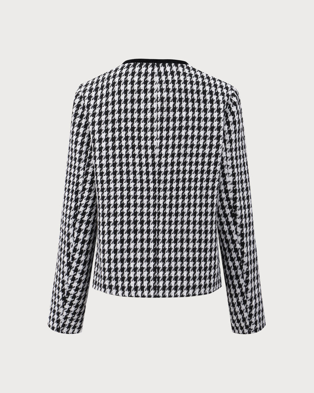 Μαύρο Τουίντ Μπουφάν Με Ένα Κουμπί Και Τσέπες