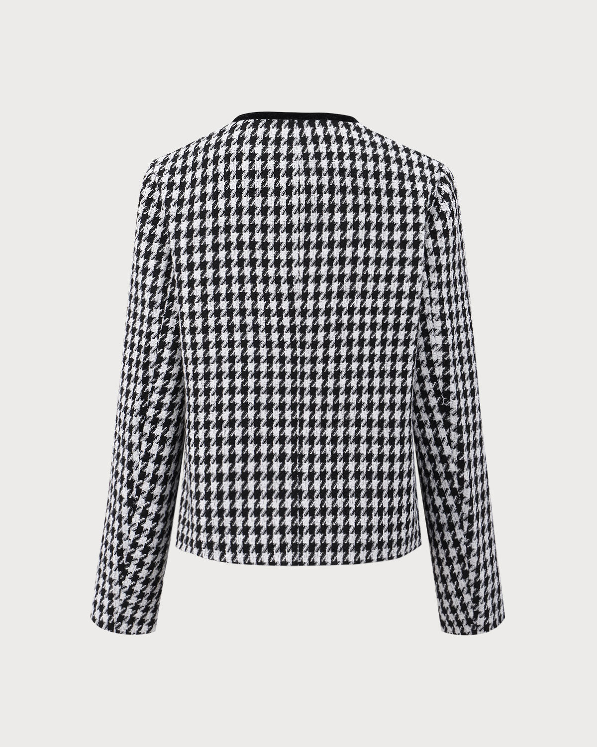 Μαύρο Τουίντ Μπουφάν Με Ένα Κουμπί Και Τσέπες