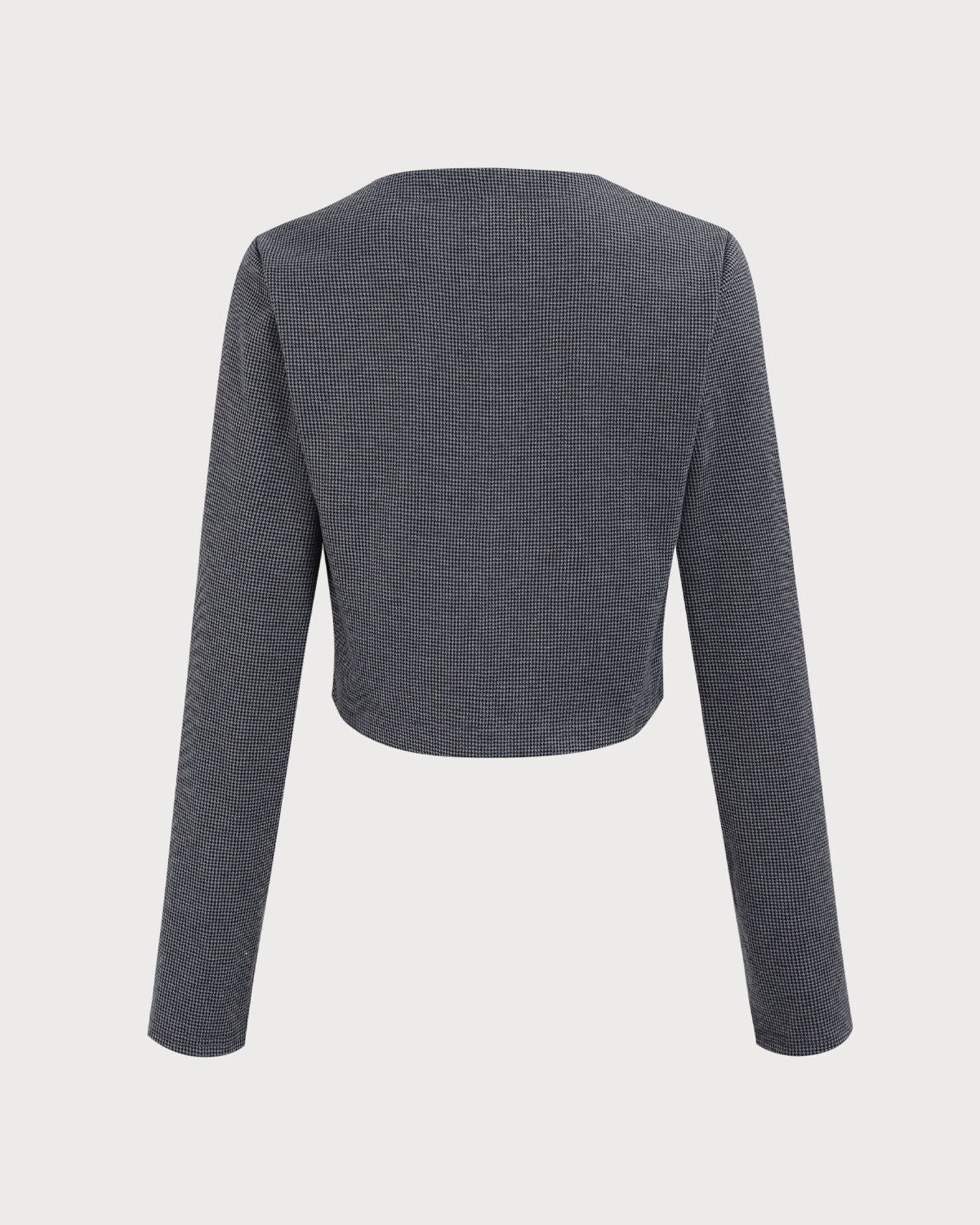 Γκρι Καρό Μπουφάν Με Ένα Κουμπί