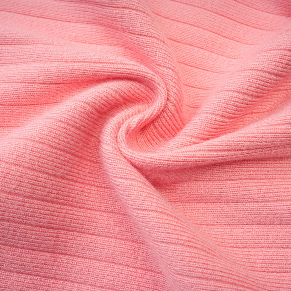 Φόρεμα Midi Με Halter Και Ροζ Πλεκτό Σχέδιο Ylviana